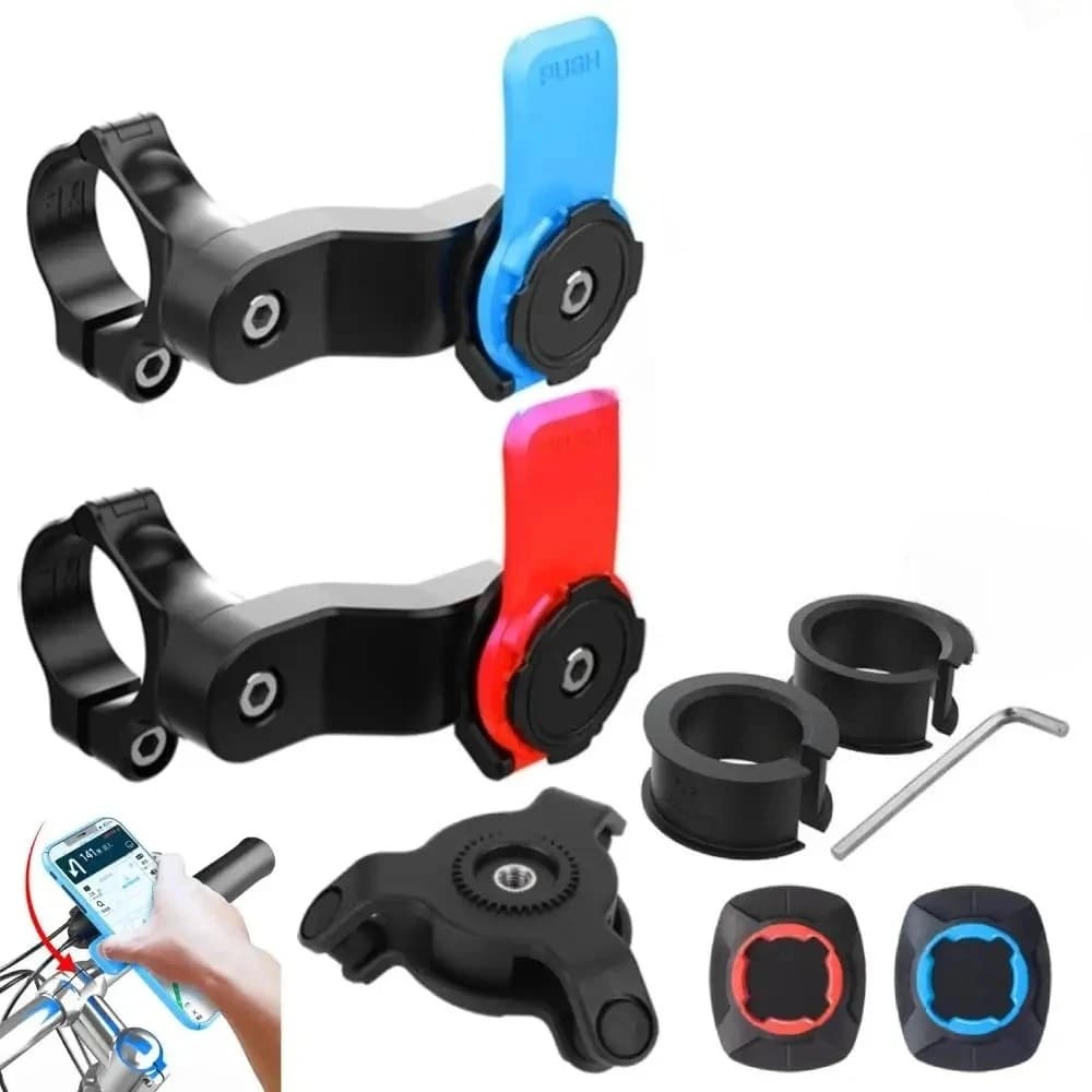 Motorcycle Handlebar Phone Mount with Vibration Damper, Navigation Bracket for 4.7-7.2 Inch Smartphones
