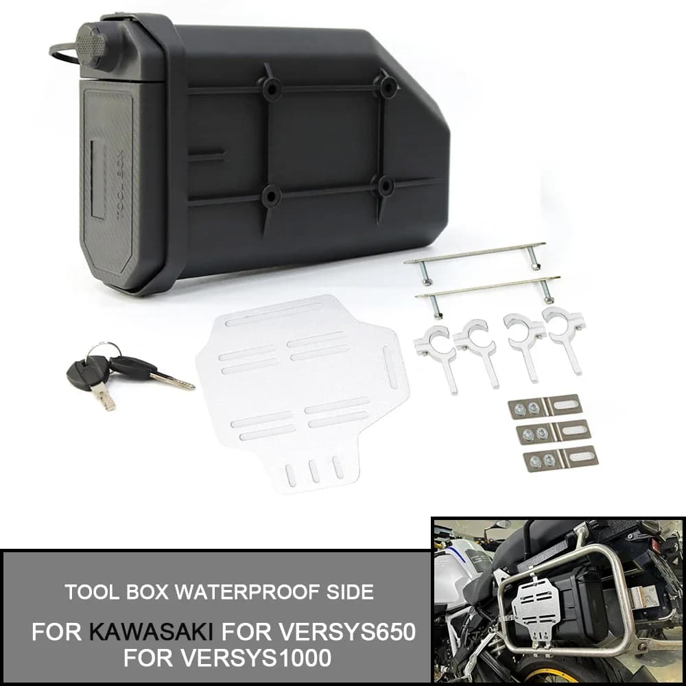 Per Kawasaki Versys650 Versys1000 Kit di pronto soccorso/cannone Cassetta degli attrezzi NUOVA cassetta degli attrezzi impermeabile per moto Accessori per cassette degli attrezzi laterali