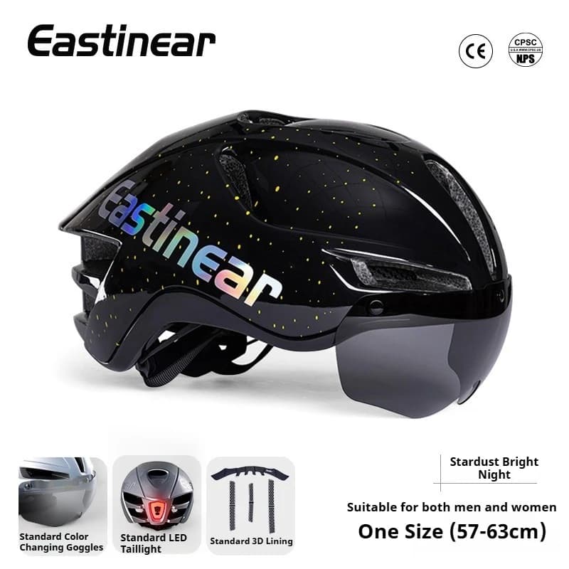 Eastinear Aero Road Bicycle Helmet, Ultralight Cycling Helmets for Adults, Bicycle Helmet with Glasses and LEDs for Men and Women, New