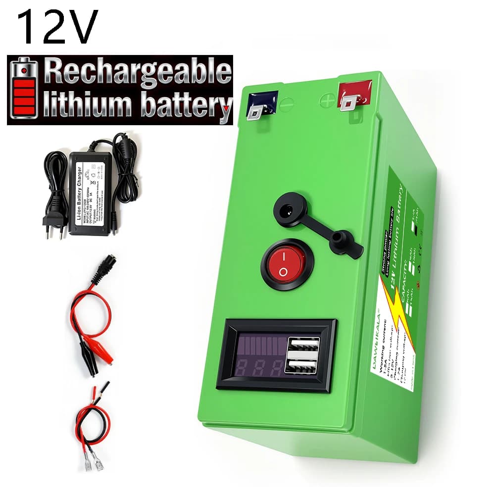 Batteria 12V 9Ah-21Ah 18650 al Litio Ricaricabile per Spruzzatori, Auto Giocattolo Elettriche per Bambini, Giocattoli Audio, Go-Kart in Scala