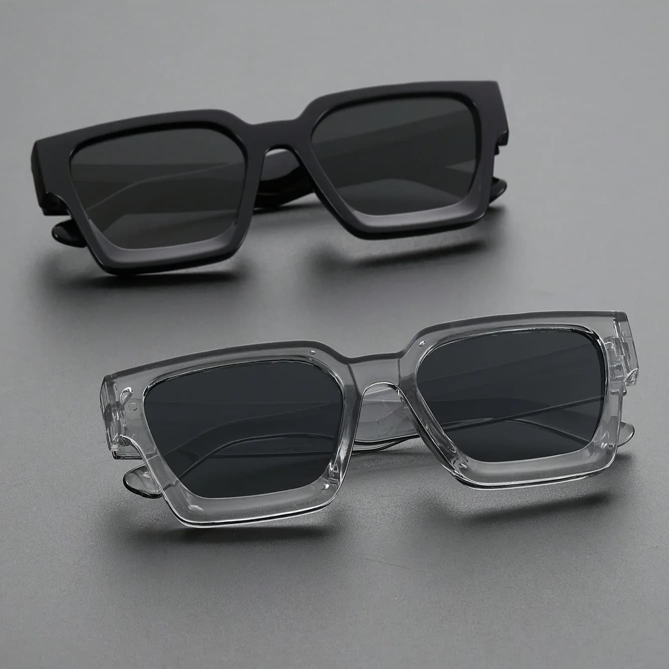 1/2 PC S Occhiali da sole da donna con montatura quadrata in plastica, stile classico, per uomo, per la vita quotidiana, accessori per occhiali. occhiali da sole da donna