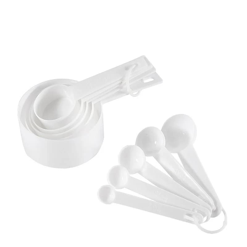 Set di 10 Cucchiai Dosatori in Plastica con Indicatori, per Controllo di Zucchero e Sale, Utensile da Cucina per Porzioni Precise