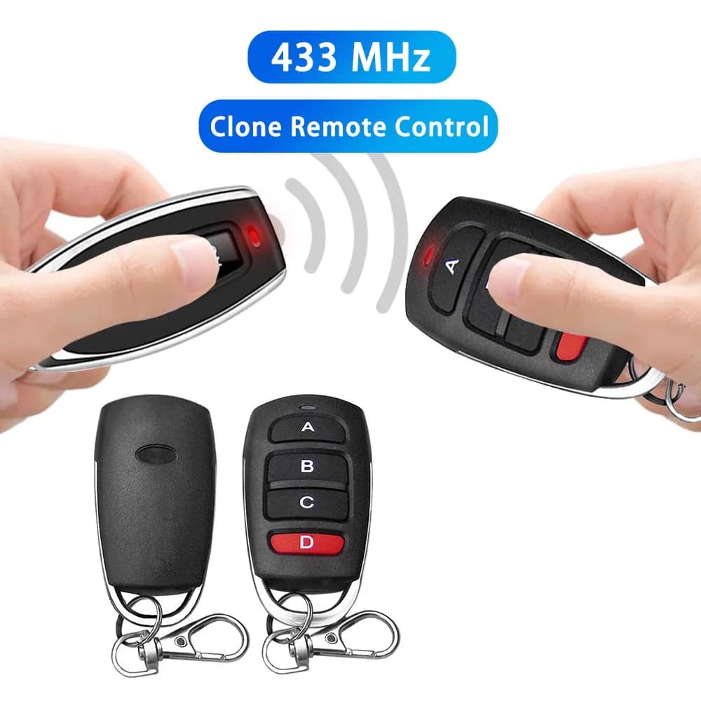 Chiave telecomando RF Trasmettitore 433 MHz Clonazione copia duplicato Apprendimento Codice fisso per auto porta garage elettrica