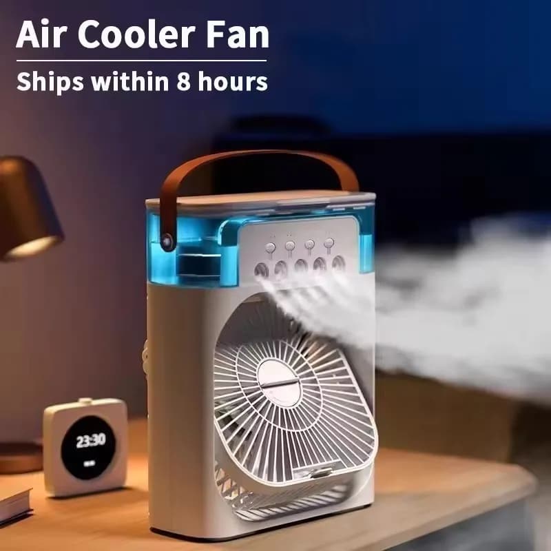 Nuovo Ventilatore 3 in 1 con Condizionatore d'Aria, Mini Raffrescatore Domestico, Luce Notturna LED, Umidificatore Portatile, Ventilatore Regolabile per Ufficio e Casa