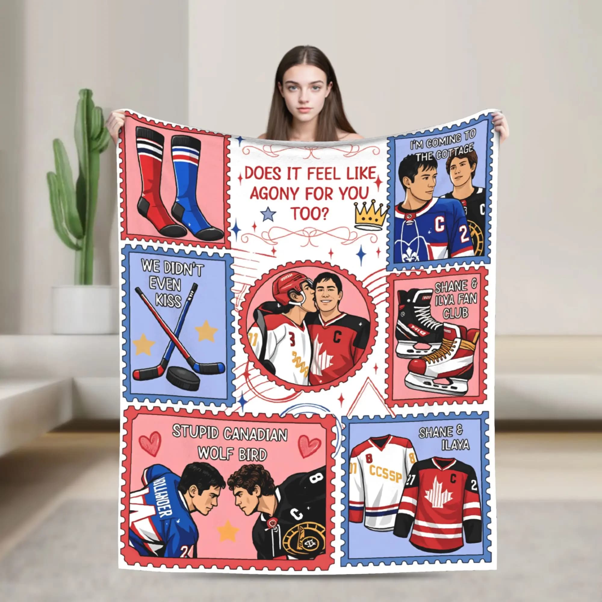 Coperta in flanella Heated Rivalry, coperte romantiche per il hockey, splendide coperte per la casa, copriletto 200x150 cm