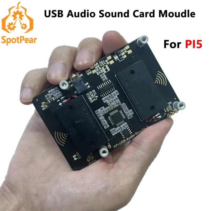 Raspberry Pi 5 USB audio card Moudle HAT with jack for earphones Cicaline speaker option for Pi4B