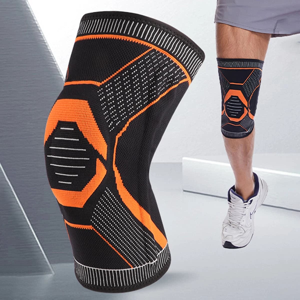 Ginocchiera a compressione, ginocchiera per donna e uomo, manica di compressione per supporto per ginocchio, ginocchiere sportive per allenamento
