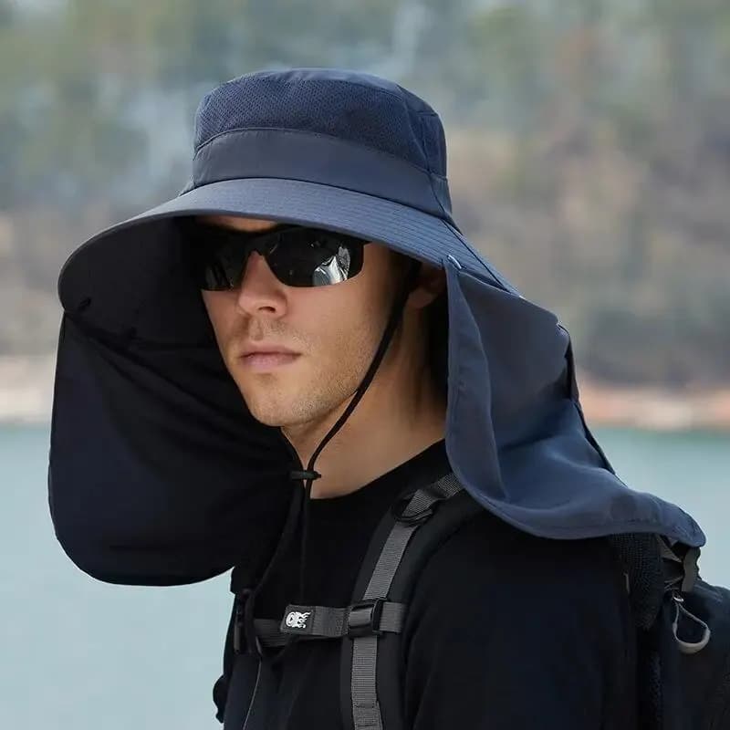 Berretto da esterno regolabile con protezione per il collo Protezione solare Protezione UV Traspirante Pieghevole Uomo Donna Pesca Campeggio Escursionismo Cappelli casual