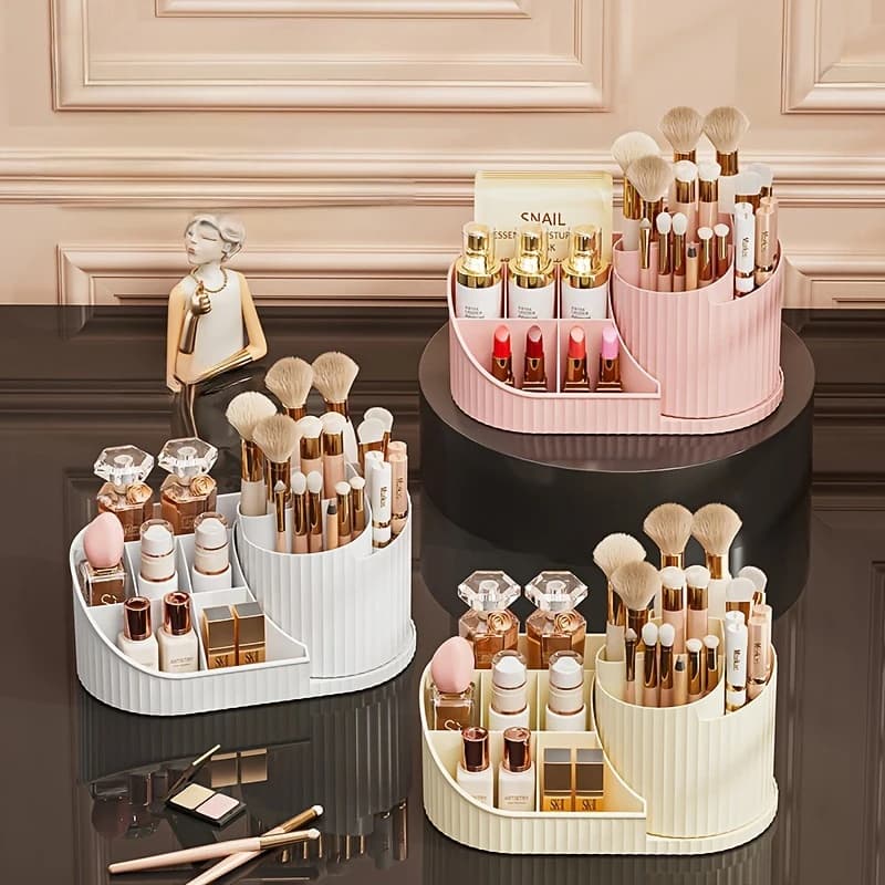 360 ° Revolving cosmetic organizer for lipstick, makeup brush organizer, table cosmetic showcase suitable for living room,