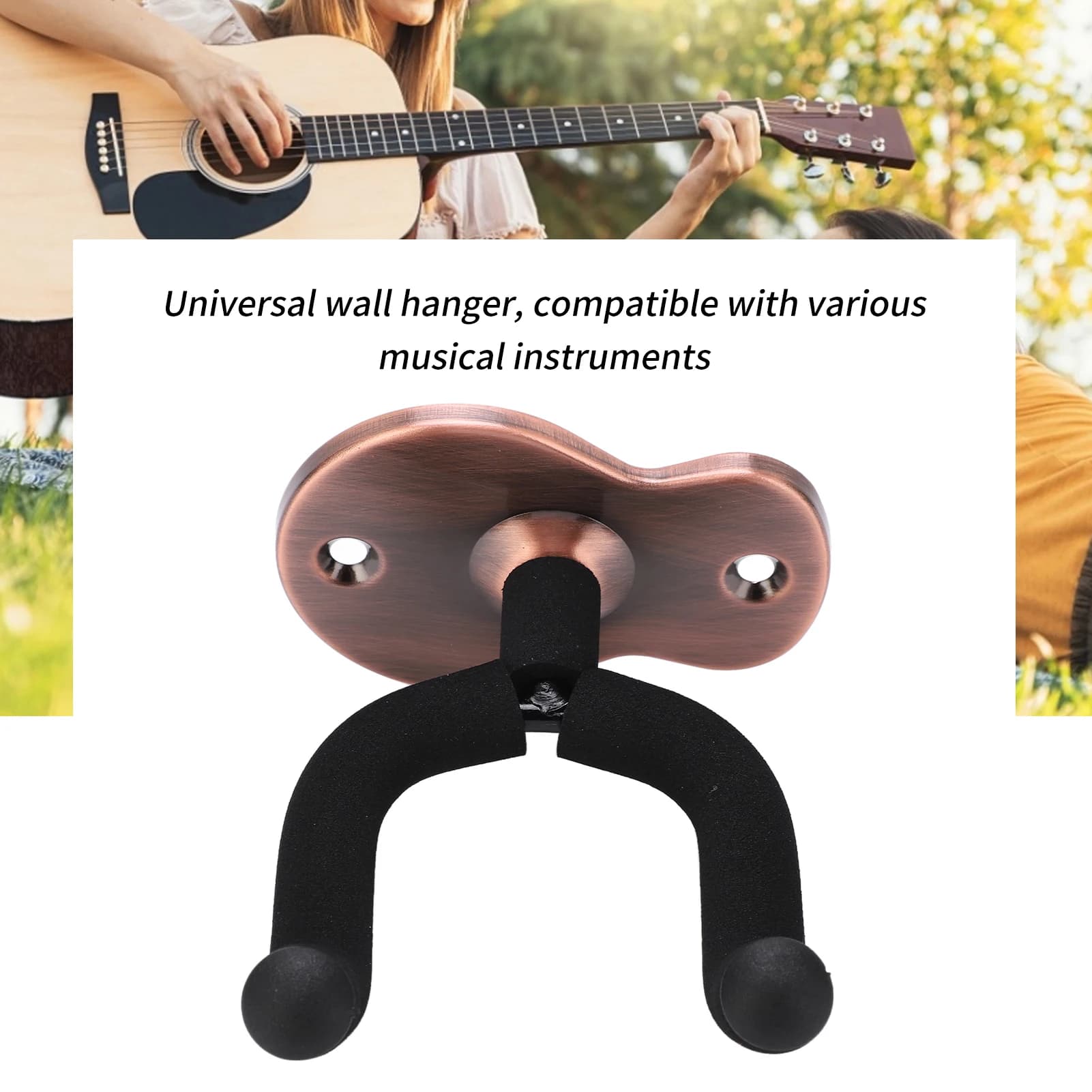 Supporto da Parete per Chitarra, Gancio Porta Chitarra in Metallo per Ukulele, Violino, Studio e Sala