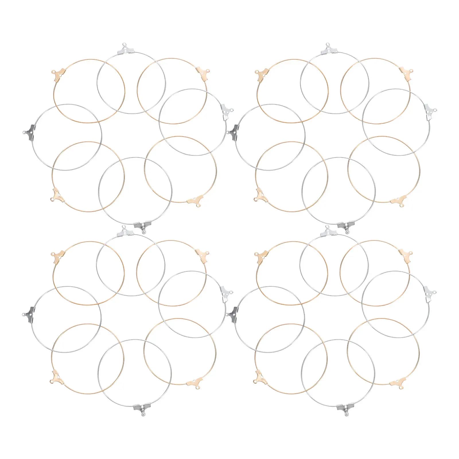 80 Pezzi Cerchi Rotondi in Metallo per Creazione Gioielli, Componenti per Orecchini Fai da Te, Forniture Artigianali, Componenti per Orecchini a Cerchio