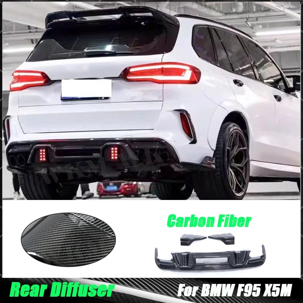Dry Carbon Fiber Rear Diffuser Side Splitters For BMW F95 X5M F96 X6M 2020 2021 2022 2023 2024 Car Exterior Auto Tuning Parts