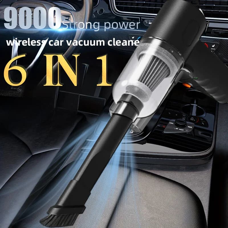 Aspirapolvere per Auto 6 in 1, Aspiratore e Soffiatore Senza Fili, Portatile, Ricaricabile, Mini Aspiradora per Casa e Auto