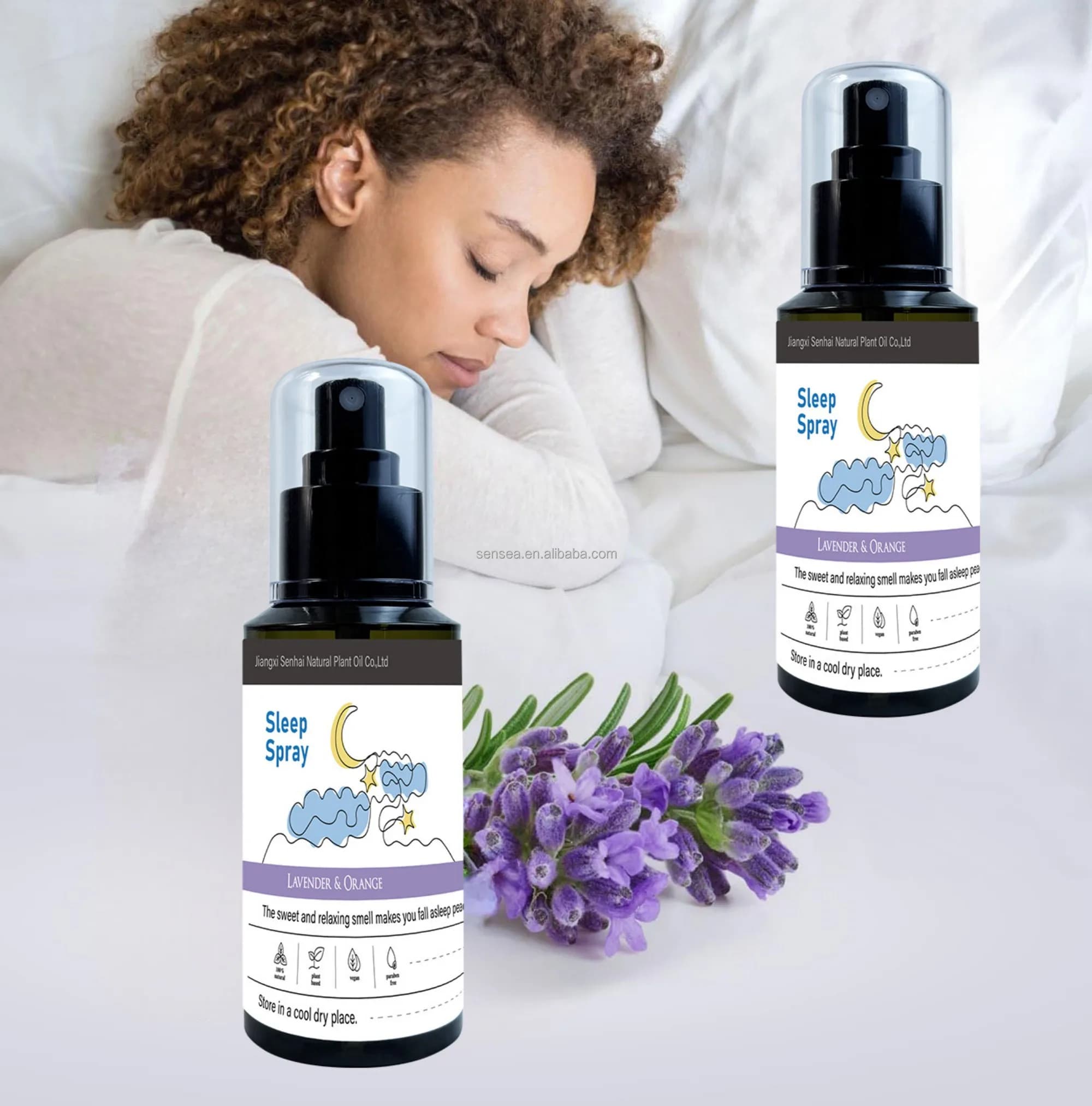 Spray per il Sonno alla Lavanda 100ml, Olio Essenziale Aromaterapico, Profumo per Cuscini alla Vaniglia, Spray per Camera da Letto, Nuovo