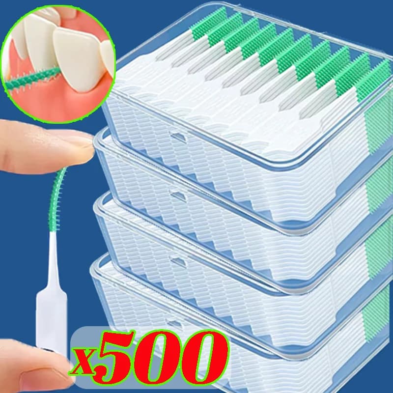 20/500pcs Use And Drop In Rubber Soft Brush Interdental Tooth Cleaning Tool Between Tooth Cleansing Toothbrush Toothbrush Care Tool Oral Hygiene