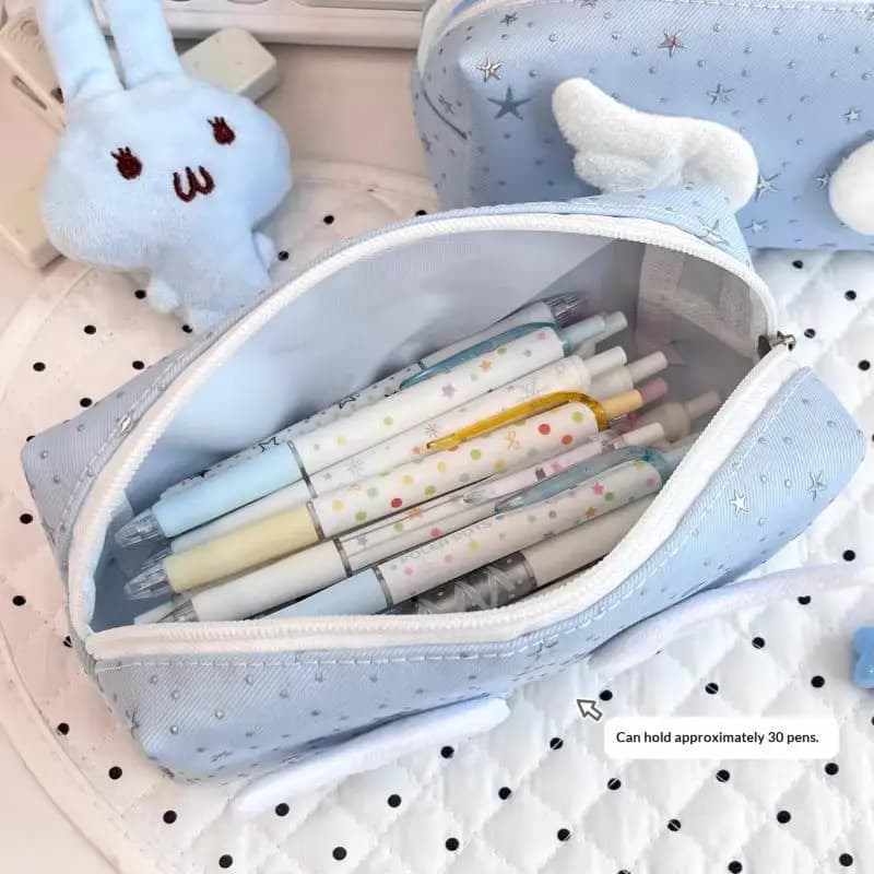 1 Pcs Creative Stars Wings Pencil Case Large Capacity Storage Pencil Bags Multifunctional Stationery Organizer