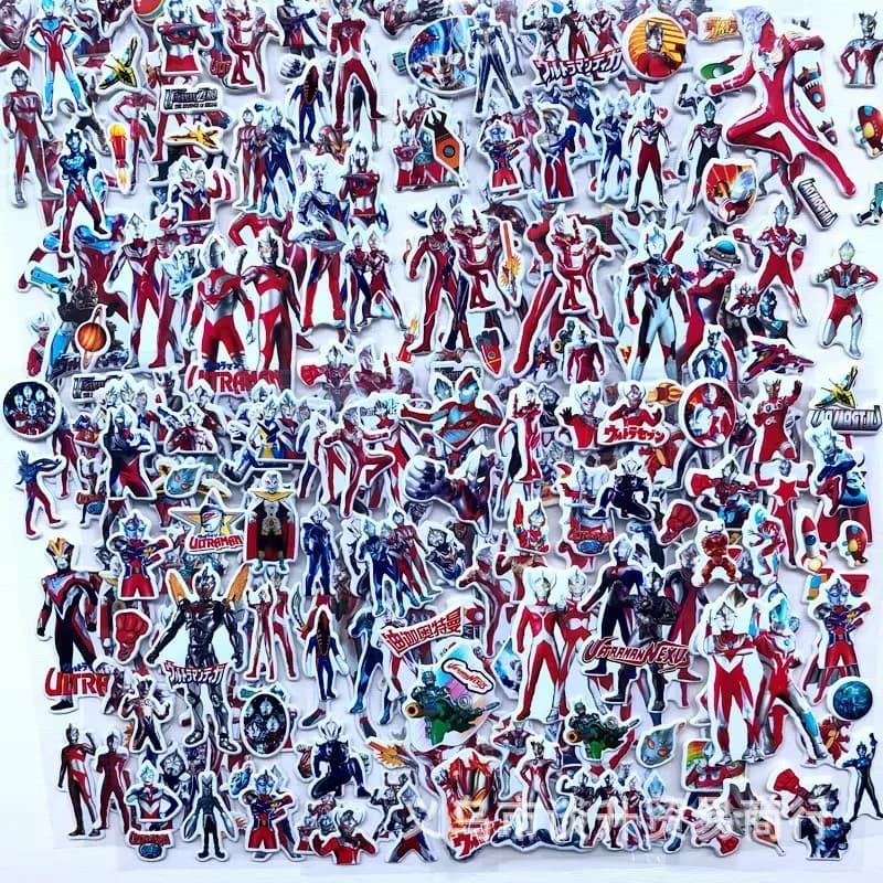 10 pezzi di cartoni animati Ultraman adesivi a bolle 3D - decalcomanie in rilievo in PVC per cartoni animati anime per bambini decorazione bottiglia d'acqua portatile telefono fai da te