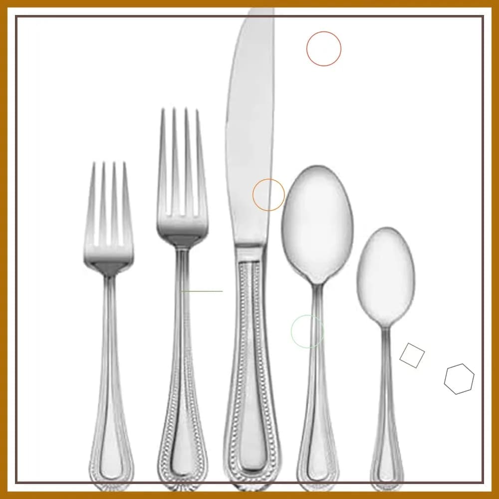 65-piece stainless steel cutlery set for 12 people, including 5 flow tools, dishwasher safe, glossy cutlery