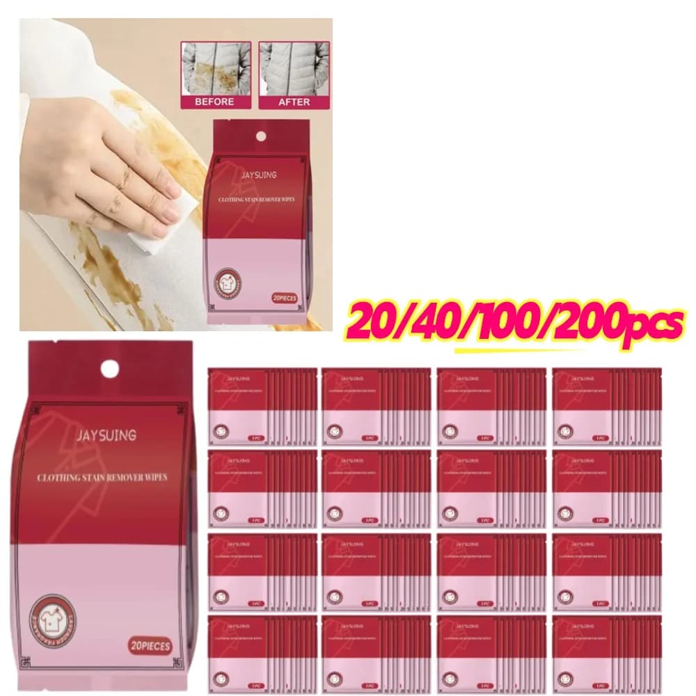 Salviette per la pulizia dei vestiti, Salviette per vestiti confezionate singolarmente Salviette per la pulizia delle macchie della giacca Salviette umidificate Salviette per la rimozione Salviette per la rimozione