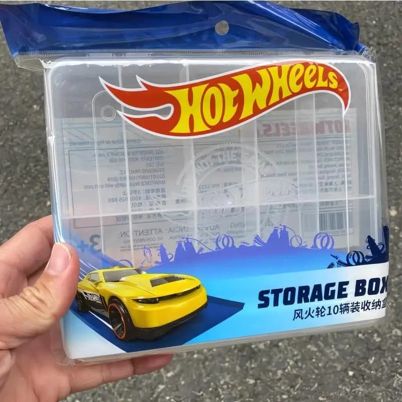 Hot Wheels Scatola di immagazzinaggio modello di auto 10 giri Ragazzi Giocattolo Custodia antipolvere per organizer Veicoli e modelli pressofusi Scatola Regali creativi
