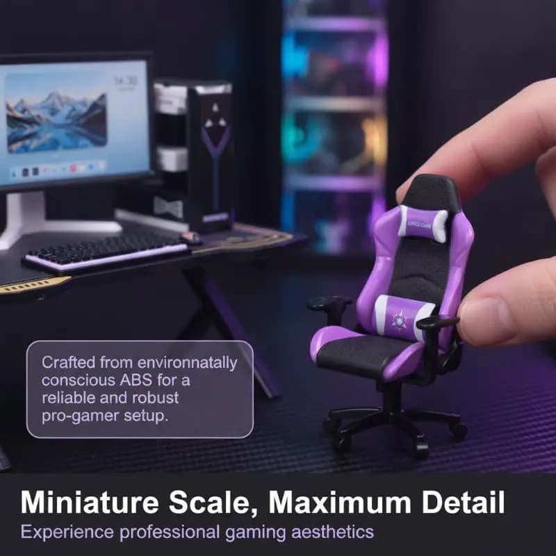 Realistic Rotatable Mini Gaming Chair Dollhouse Armchair Model 1 12Scale Miniature Furniture Doll House Diorama Scene Toy Gifts