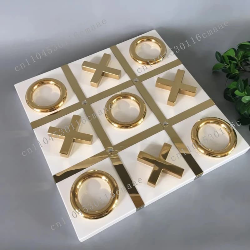 Home Accessories Modern Marble Black White International Tic Tac Toe Chess Game Set Interior Chessboard