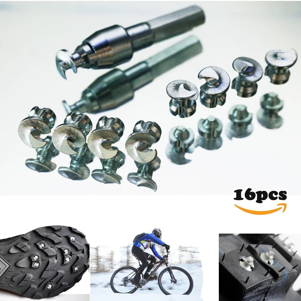 16 pz Scarpe Spikes Pneumatico Della Bicicletta Motore Borchie per Fatbike Stivali Da Ciclismo Escursionismo Arrampicata Pneumatico Girp Punte Pernos de Tornillo (6*8.5mm