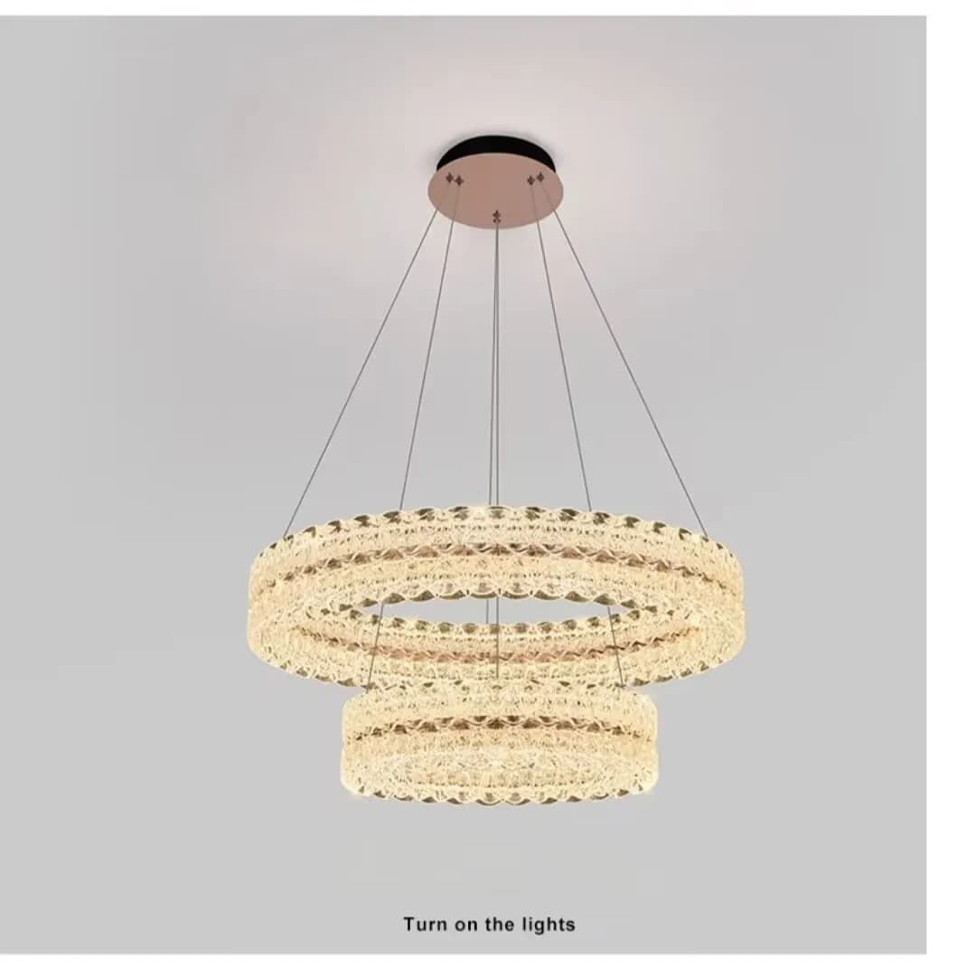 Lampadario di lusso per soggiorno, luce principale di alta gamma, lampada a forma di anello Via Lattea a spettro completo per ristorante italiano