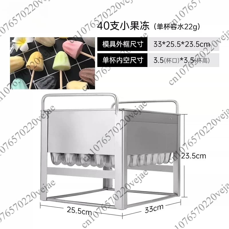 Stampo per gelato in acciaio inossidabile, per uso domestico, con 40 cubetti rotondi a doppia scanalatura, con coperchio, saldatura robotizzata, per congelamento rapido.