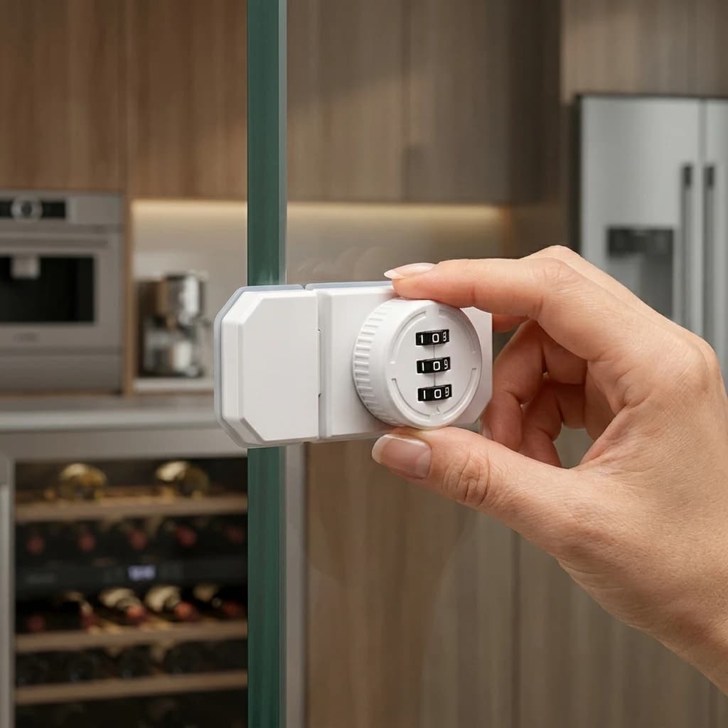 Password Lock For Glass Door No Drilling Push Pull Cabinet Lock Compatible With Wine Cabinets Bookcases Display Windows