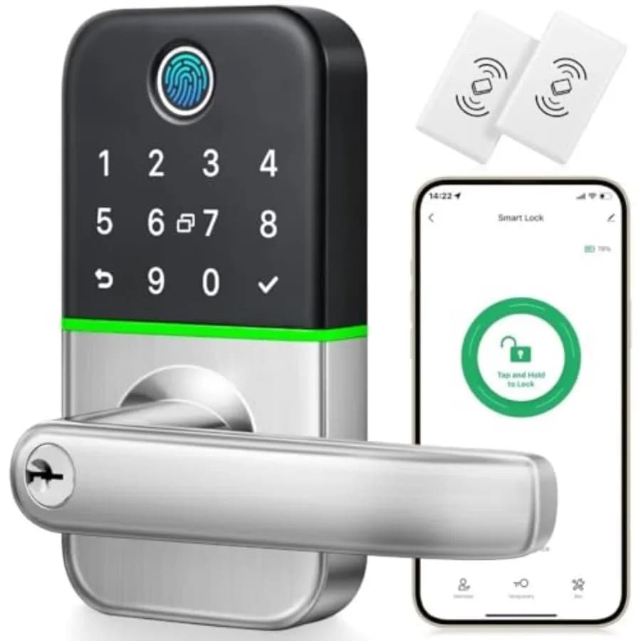 Serratura Intelligente con Tastiera e Maniglia: Serratura Senza Chiave - Serratura Intelligente per Porta d'Ingresso - Serratura Elettronica con Tastiera per