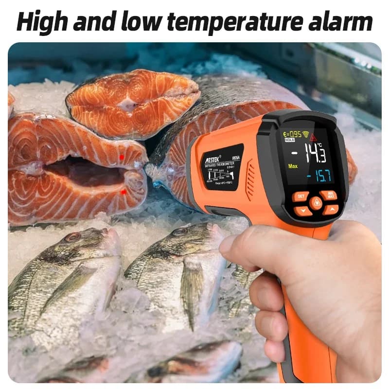 Termometro a infrarossi ad alta temperatura Mestek -40~1600 Termostato Display LCD Igrometro Termocamera Termometri digitali