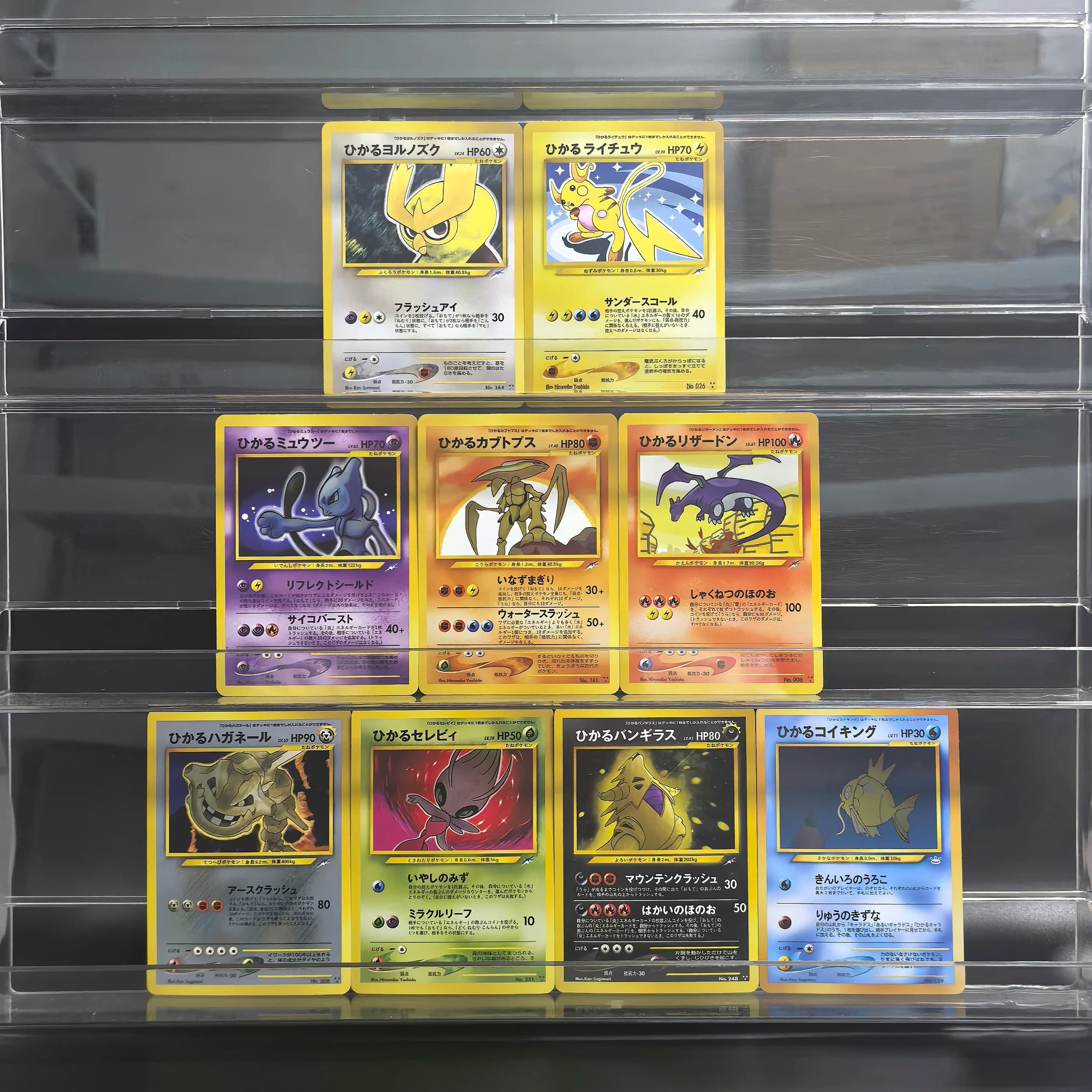 9 pz Pokemon Collezione Carte Giapponese Brillante Charizard Mewtwo Raichu Celebi Kabutops Gioco Classico Anime Carte Regalo Giocattoli