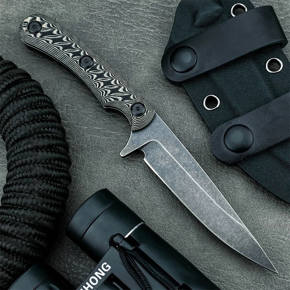 Coltello Dritto EDC per Esterni 7Cr13Mov, Multifunzione per Avventura, Escursionismo, Pesca, Regalo per le Vacanze