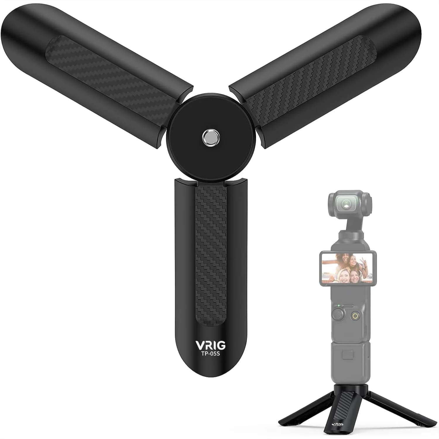 Mini treppiede per DJI OSMO Pocket 4/3, supporto da tavolo portatile con vite da 1/4 di pollice, selfie stick compatto per Vlog