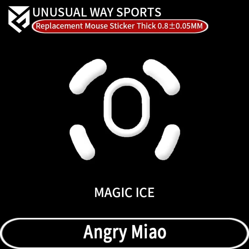 InsolitoWaySports Mouse Pattini Piedi Angry Miao Superficie curvata PTFE Anti collasso Magic Ice Pink Black Silver Fox