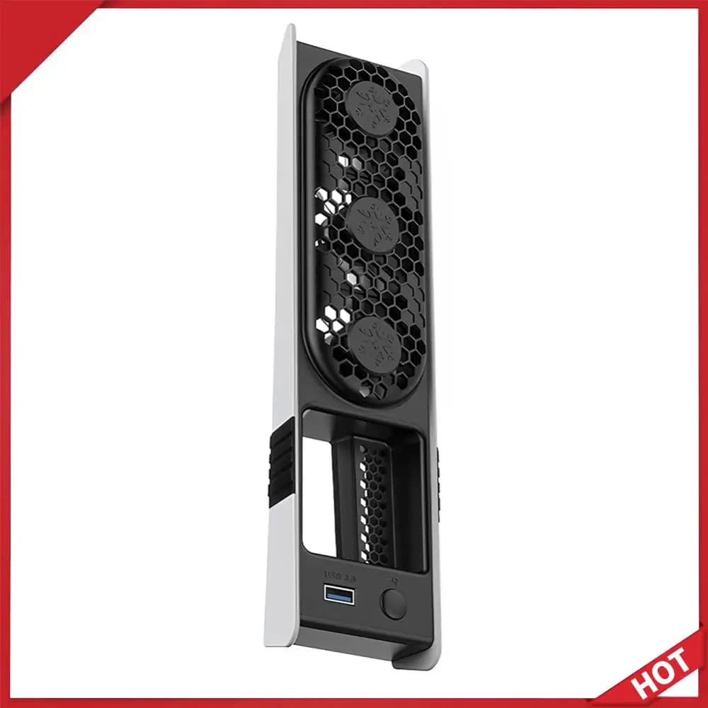 Ventola di Raffreddamento per PS5 Pro/PS5 Slim, Accessori di Gioco con Porta USB e Luce RGB per PS5 Pro/Slim Edizione Disco e Digitale