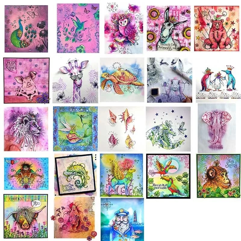Cow Sea Animals Monkey Silicone Clear Stamps Turtle Pig Giraffe Birds Stamp Set For DIY Scrapbooking Paper Craft Card Making