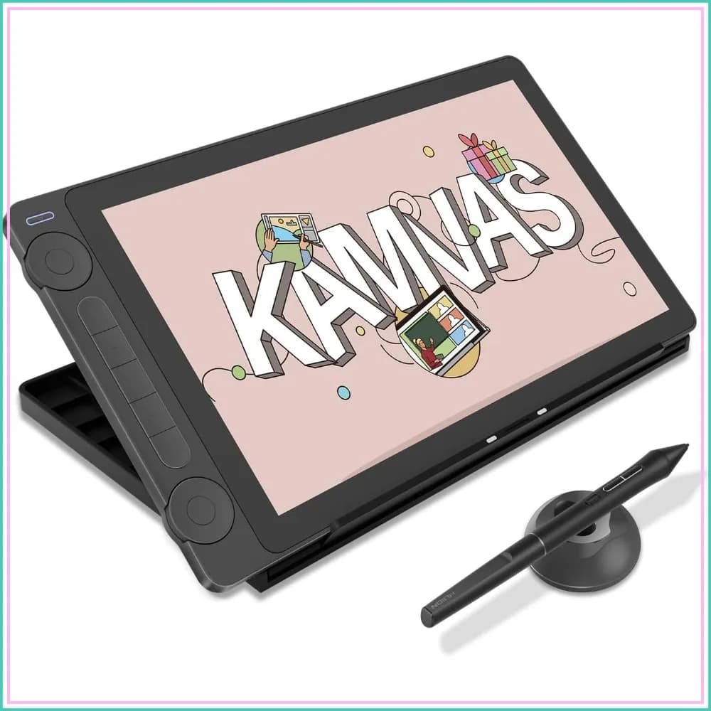 13.3" Full-Laminated Drawing Tablet with Screen, 99% sRGB, 16384 Pen Pressure, Dual Dial, for PC, Mac, Android