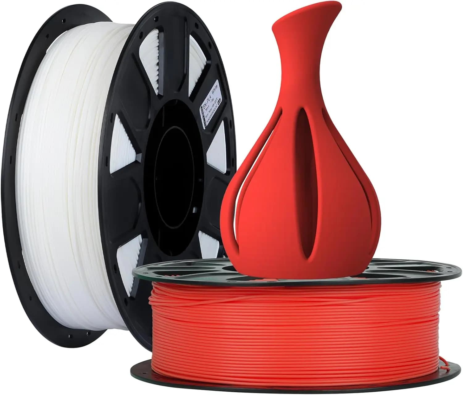 3D Printer Filament, PLA Filament 1.75mm Pack of 2kg for 3D Printing, PLA Ender Filament Without Groves, Strong Adhesion