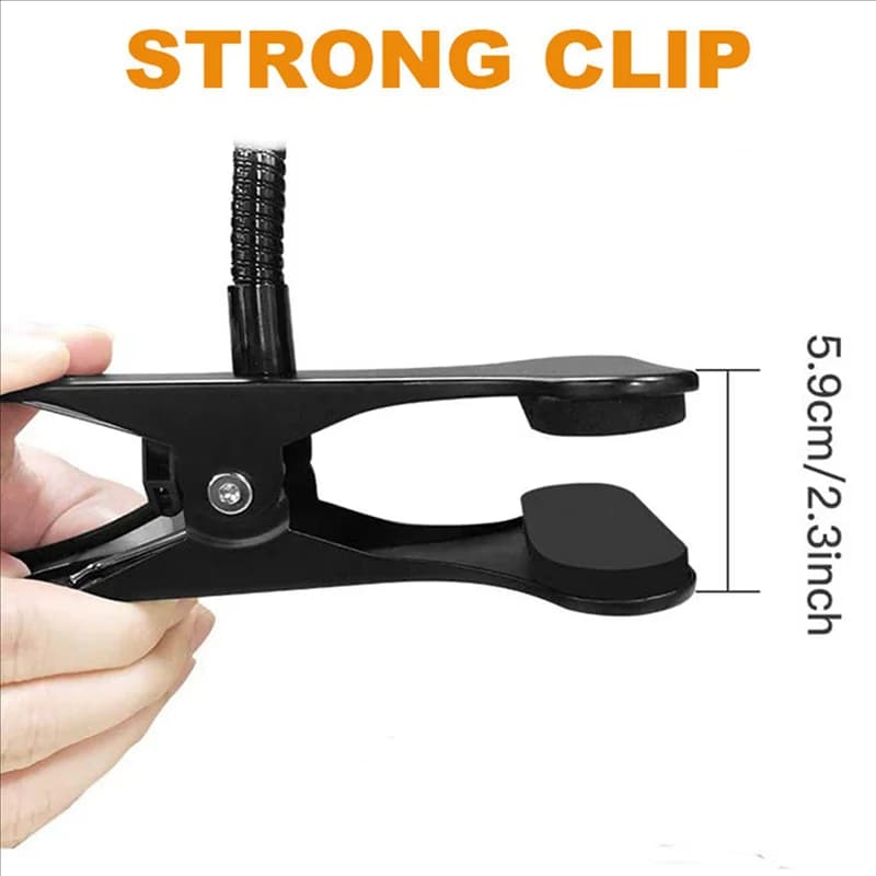 AS60-2X Lampada da scrivania a 48 LED con clip sulla lampada da scrivania 360 ° Lampada da tavolo da lettura flessibile Lampada con morsetto USB accattivante A