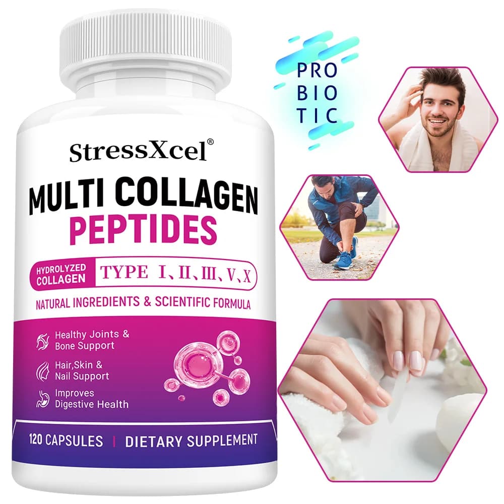 Peptidi multipli al collagene 9200 mg-con enzimi digestivi per capelli, pelle, unghie e salute delle articolazioni, regola l'ambiente intestinale