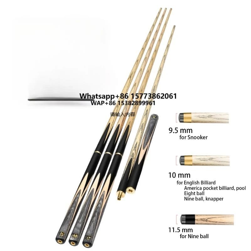 Stecca da Biliardo Omin Fantasy 3/4 Fatta a Mano in Legno di Frassino e Ottone, Stecca da Snooker in Ebano Omin per Biliardo e Snooker