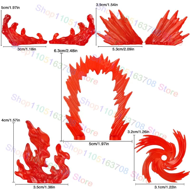 PJT076 Anime Mattoni Building Blocks Scena Effetti speciali Accessori Esplosione Vortex Fiamma Spada Coltello da ghiaccio Giocattoli Regalo Mattoni