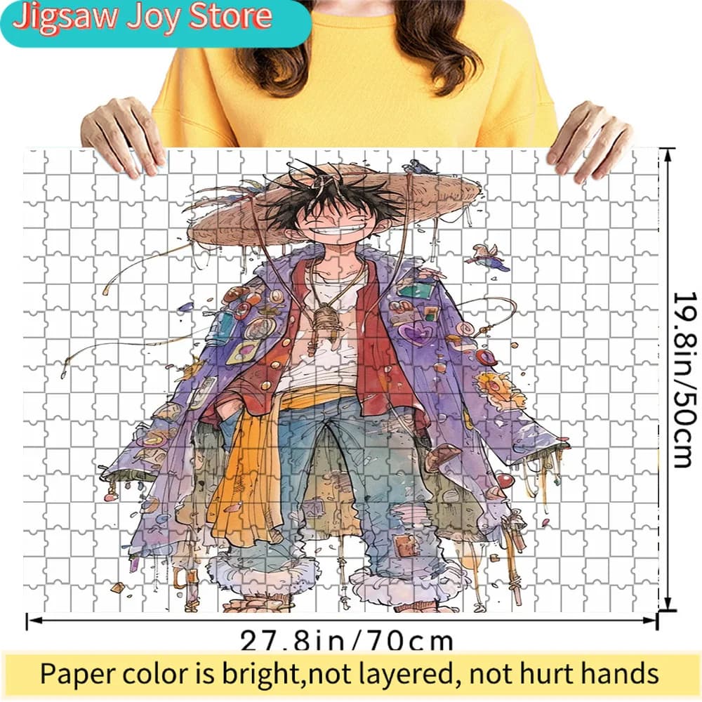 Puzzle di Carta Premium One Piece Monkey D. Luffy: Avventura Fantasiosa, 70x50 cm, Gioco di Assemblaggio Fai-da-Te, Regalo Ideale