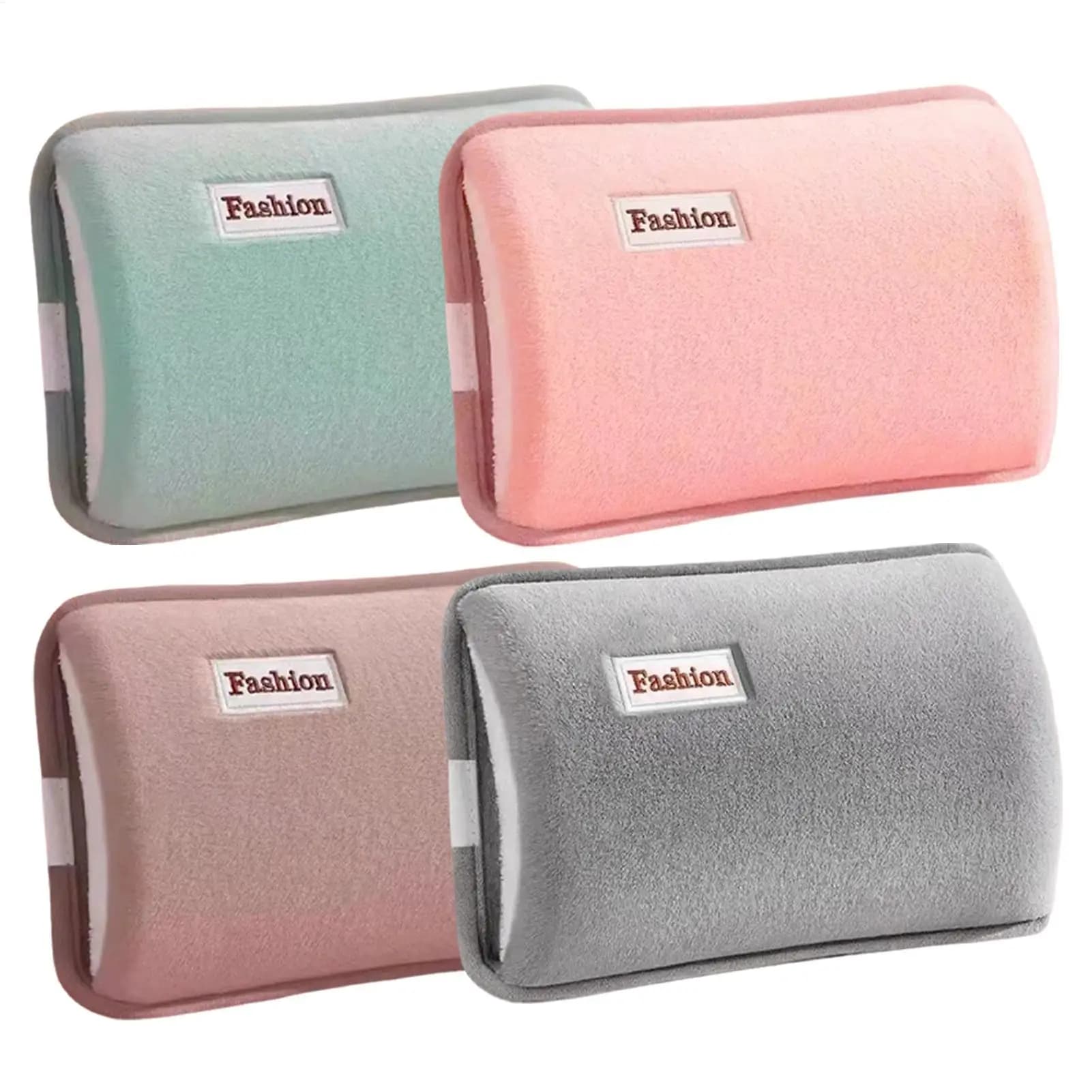 Rechargeable electric hot water bottle with plush cover for menstrual cramps Pain relief Foot warmer Back belly Winter use Home