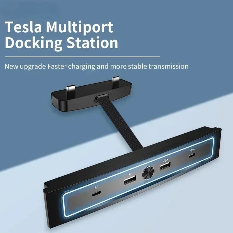 Adattatore Hub USB Intelligente per Tesla Model 3 Y, Stazione di Ricarica Rapida, Accessori Auto