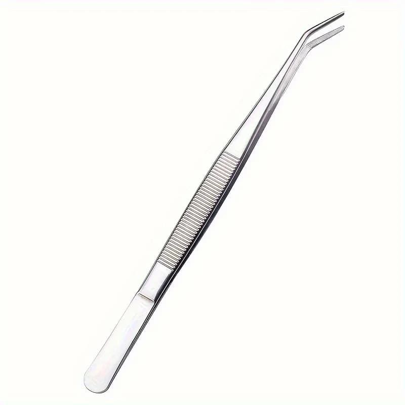 Pinzette multiuso in acciaio inossidabile da 1/2 pezzi - Perfette per nail art, cristalli dentali e rimozione cotone - Pinzette affilate