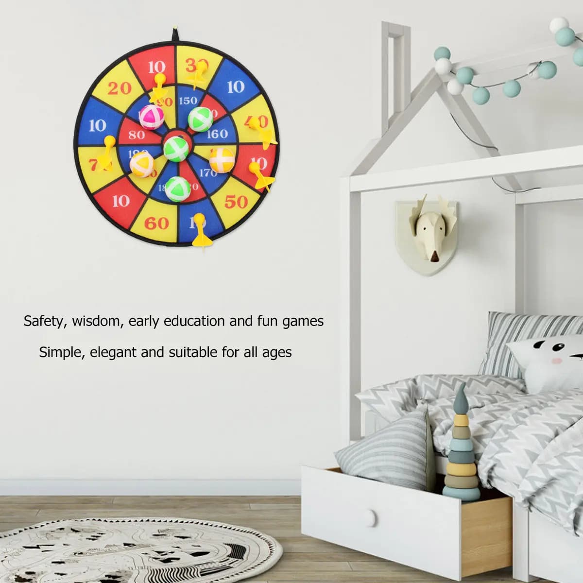 Set Premium di Tavole da Freccette Bifacciali con 4 Punte in Acciaio per Tornei, Casa, Ufficio, Taverna, Superficie Liscia e Resistente ai Graffi