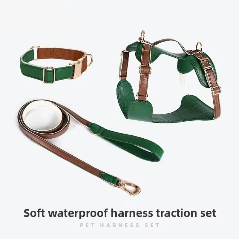 Wholesale High-end Luxury Dog Harness Leash Collar Set Soft & Waterproof Model Dog Harness